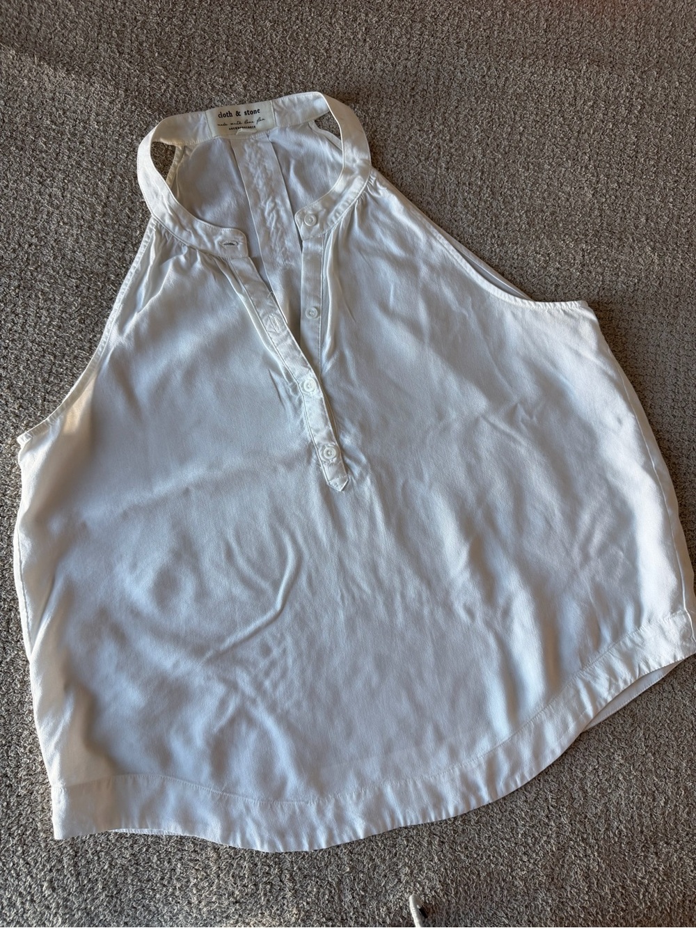 cloth & stone White Sleeveless Tank Top